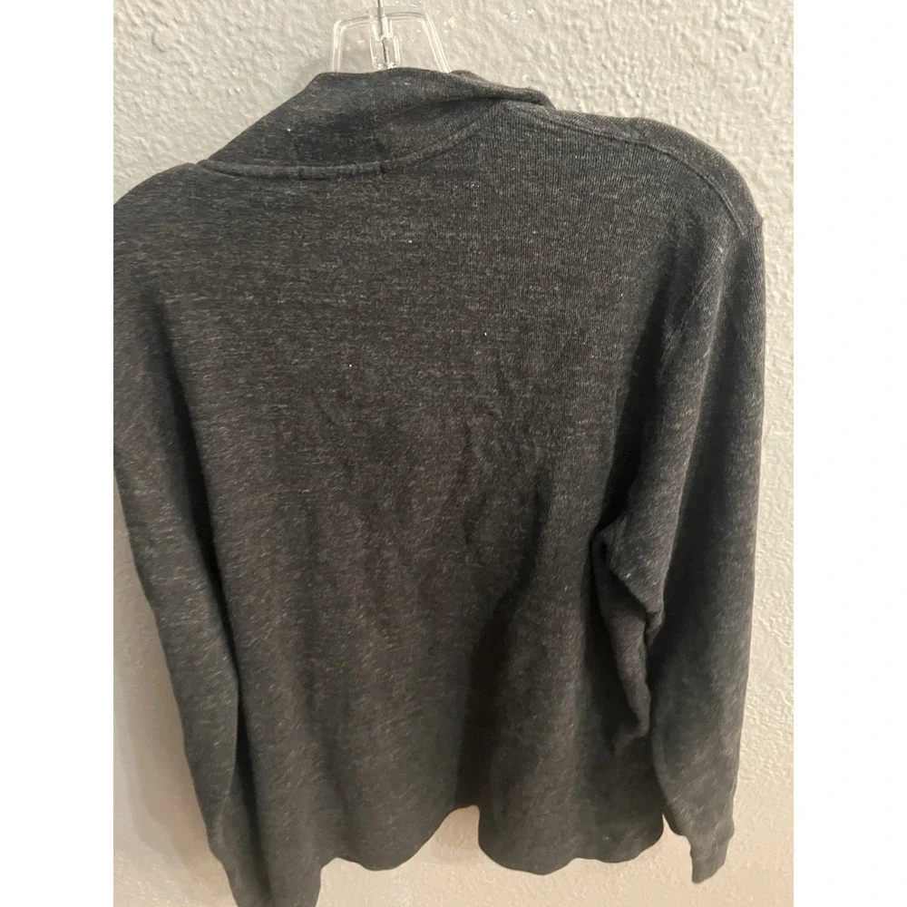 Polo Ralph Lauren Mens Charcoal Gray Estate Rib 1/4 Zip Size Large